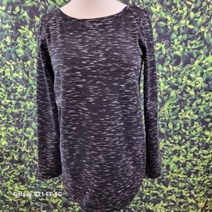 Merona Black and White Long Sleeve Long Blouse Small